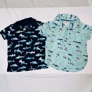Cat& Jack/ Jumping Beans Toddler Boy Shark Shirt Bundle (B7)